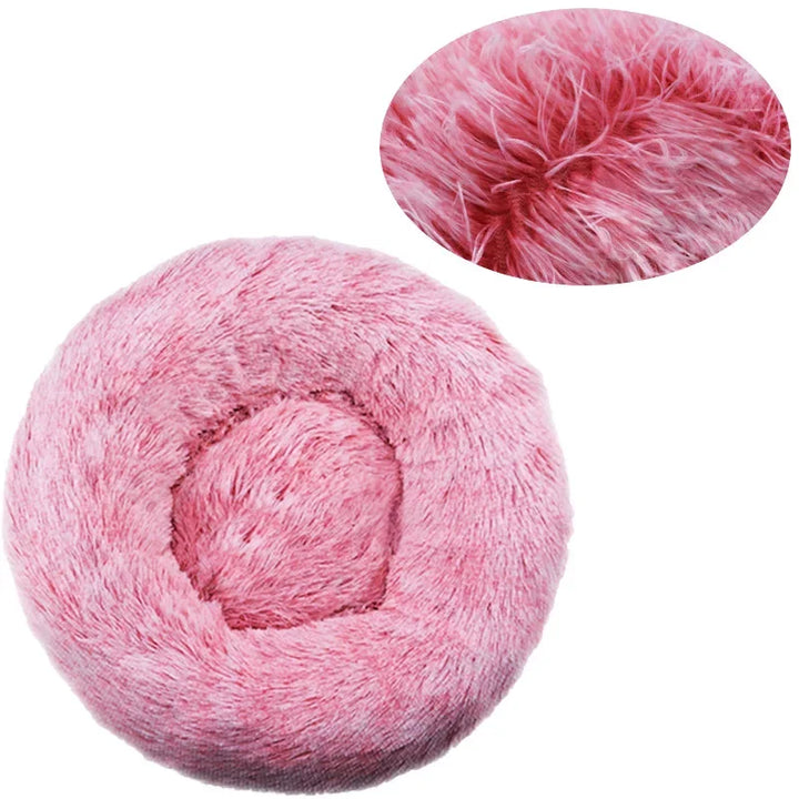 Round Plush Pet Bed – Super Soft Warm Dog & Cat Bed
