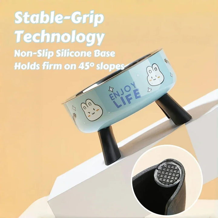 Stainless Steel Elevated Pet Bowl – Anti-Slip & Anti-Tip
