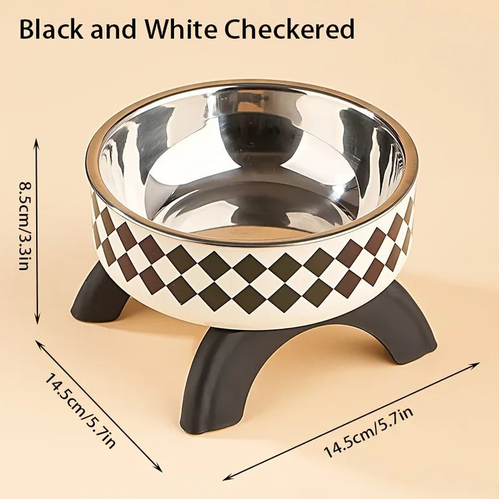 Stainless Steel Elevated Pet Bowl – Anti-Slip & Anti-Tip