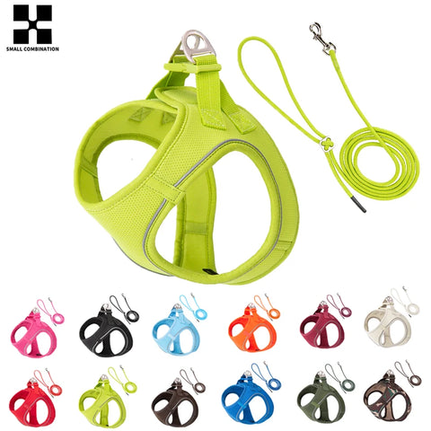 Adjustable Dog Harness & Leash Set – Reflective Vest