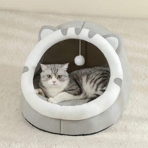 Warm Cat Cave Bed – Cozy Pet House for Cats & Small Dogs