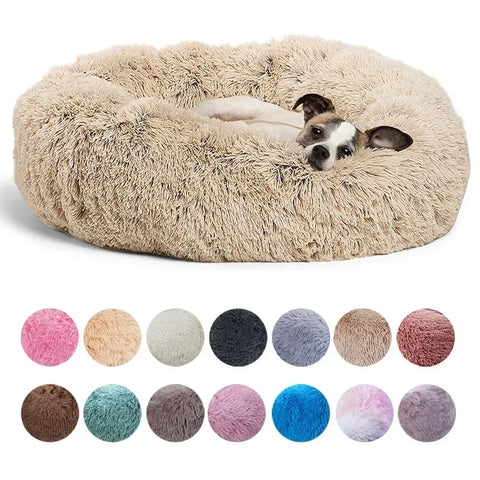 Round Plush Pet Bed – Super Soft Warm Dog & Cat Bed