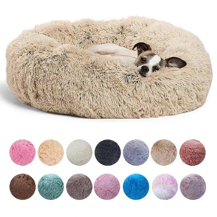 Round Plush Pet Bed – Super Soft Warm Dog & Cat Bed