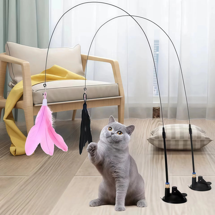 Rainbow Cat Teaser Wand – Interactive Cat Toy