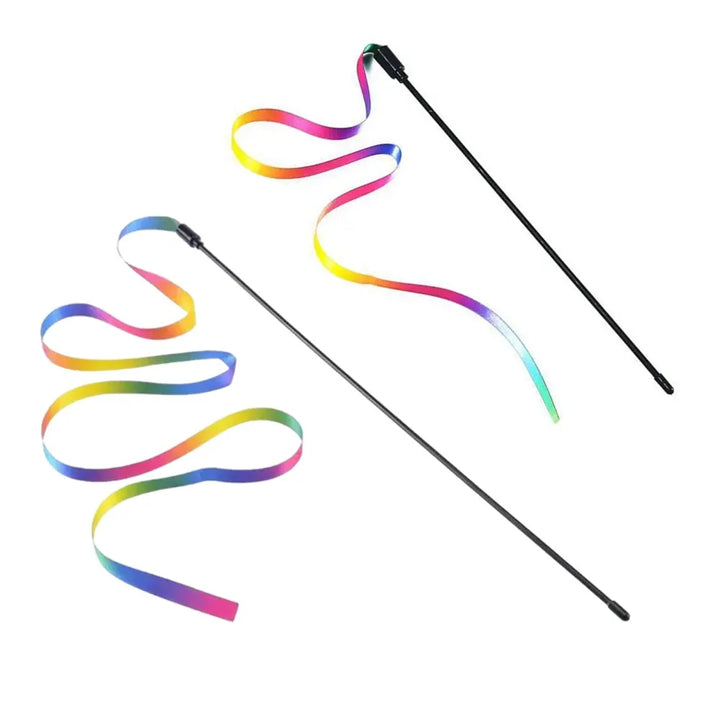 Rainbow Cat Teaser Wand – Interactive Cat Toy