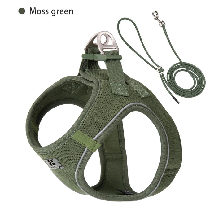 Adjustable Dog Harness & Leash Set – Reflective Vest
