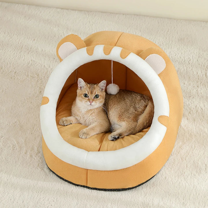 Warm Cat Cave Bed – Cozy Pet House for Cats & Small Dogs