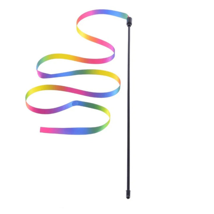 Rainbow Cat Teaser Wand – Interactive Cat Toy