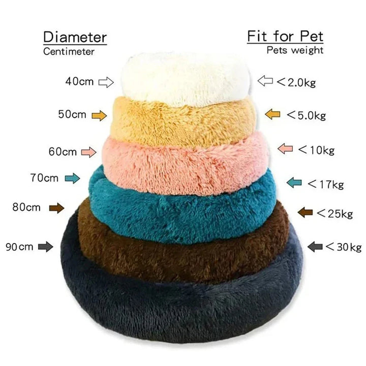 Round Plush Pet Bed – Super Soft Warm Dog & Cat Bed