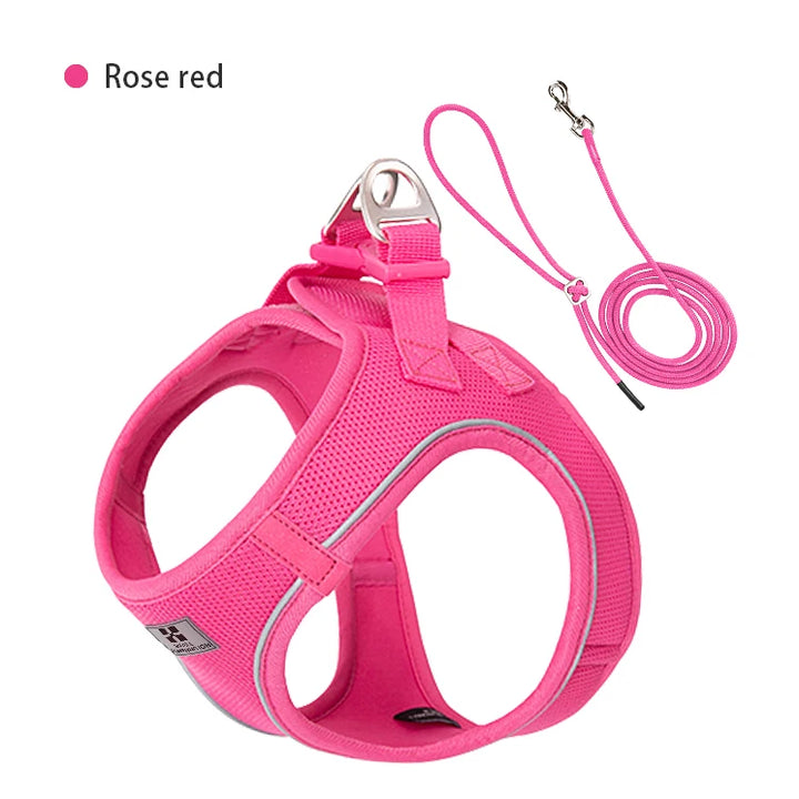Adjustable Dog Harness & Leash Set – Reflective Vest