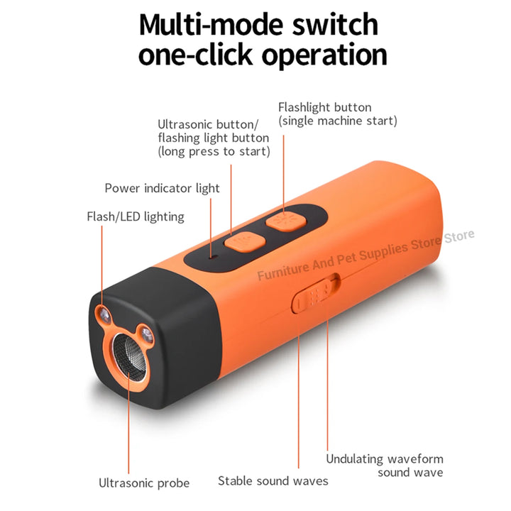Ultrasonic Dog Repeller – Anti Bark Device with LED