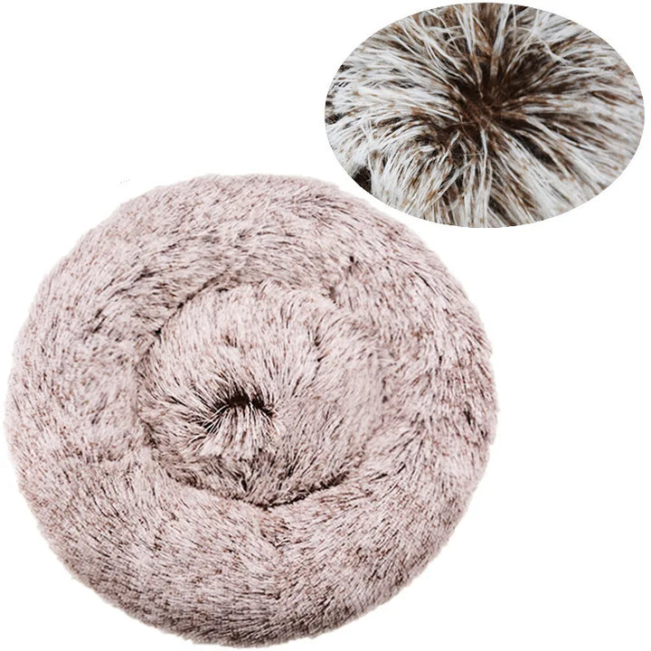 Round Plush Pet Bed – Super Soft Warm Dog & Cat Bed