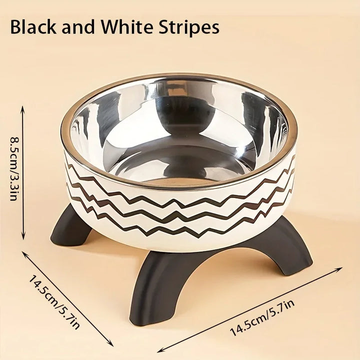 Stainless Steel Elevated Pet Bowl – Anti-Slip & Anti-Tip