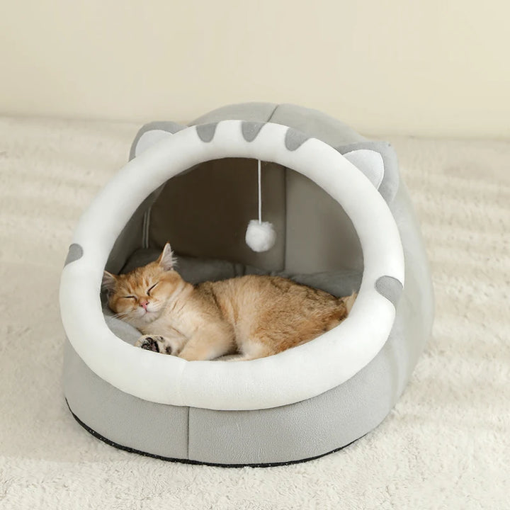 Warm Cat Cave Bed – Cozy Pet House for Cats & Small Dogs
