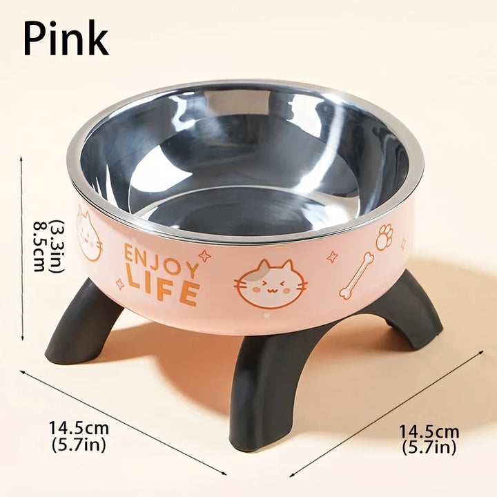 Stainless Steel Elevated Pet Bowl – Anti-Slip & Anti-Tip
