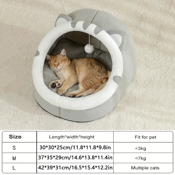 Warm Cat Cave Bed – Cozy Pet House for Cats & Small Dogs